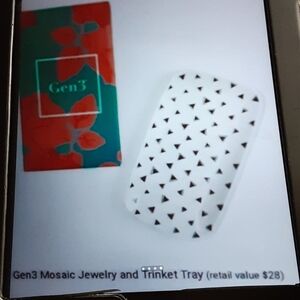 Gene Mosaic Black/White Trinket Tray